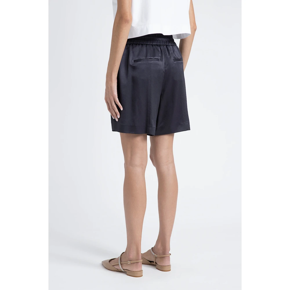 PESERICO Wol viscose shorts Blue Dames