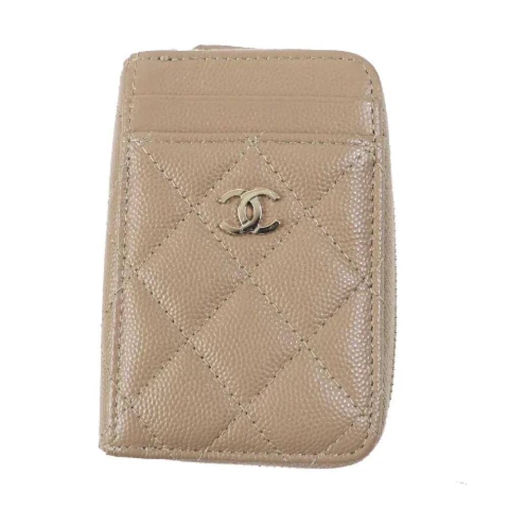 Chanel Vintage Pre-owned Leather wallets Beige Dames
