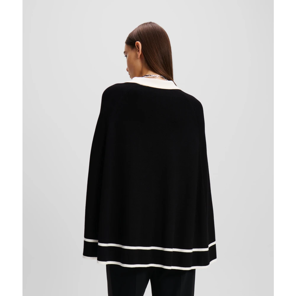 Karl Lagerfeld Smalle gebreide kledingstuk met grafische afwerking Black Dames
