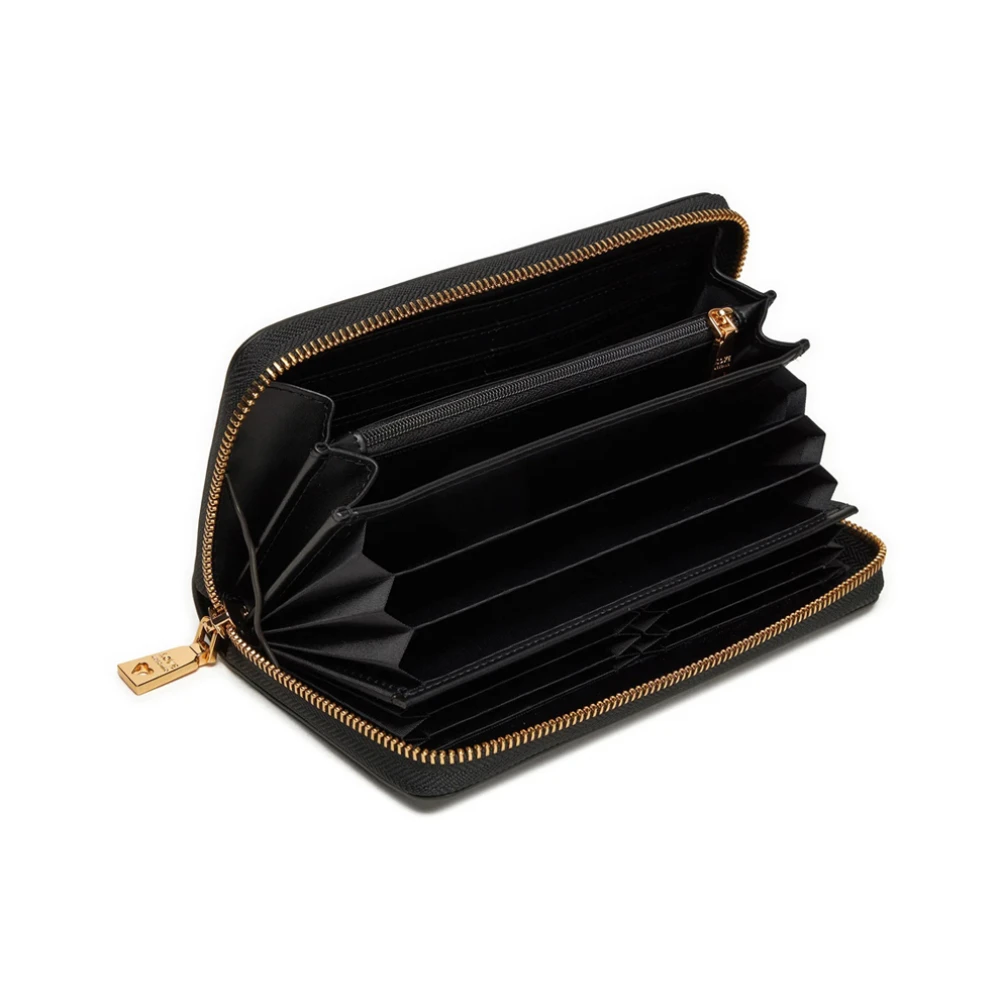 Love Moschino Zwarte Portemonnee met Gouden Details Black Dames