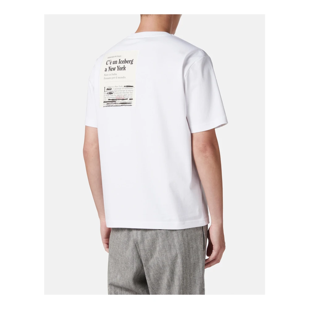 Iceberg Regular fit wit katoenen jersey t-shirt White Heren