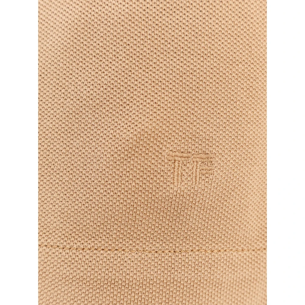 Tom Ford Katoenen poloshirt met logoborduursel Brown Heren