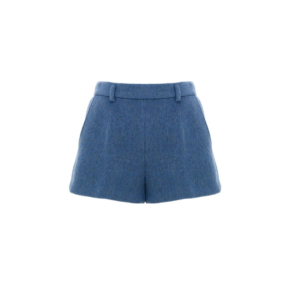 Gucci Women's Blue Short Shorts, Xs, Wool Shorts With Side Opening
