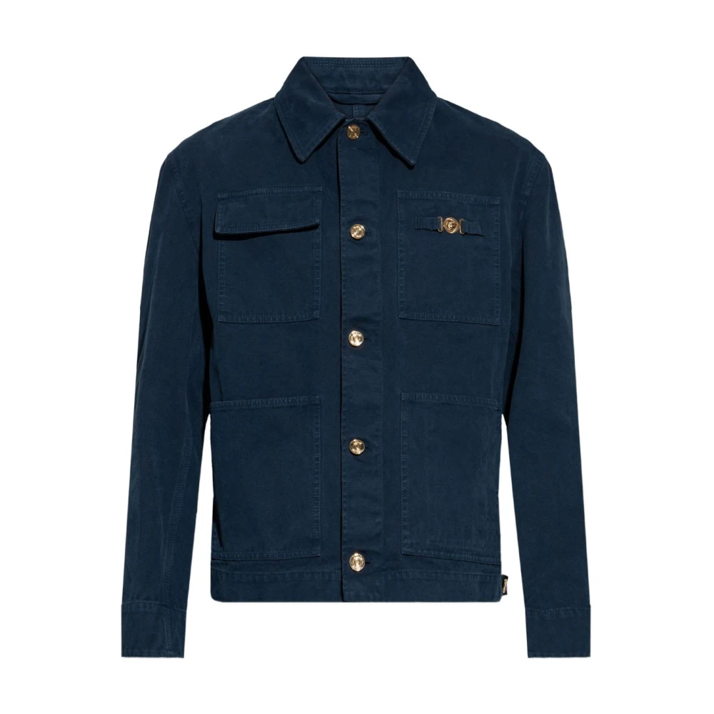 Versace Men's Blue Denim Jackets, M, Shirts
