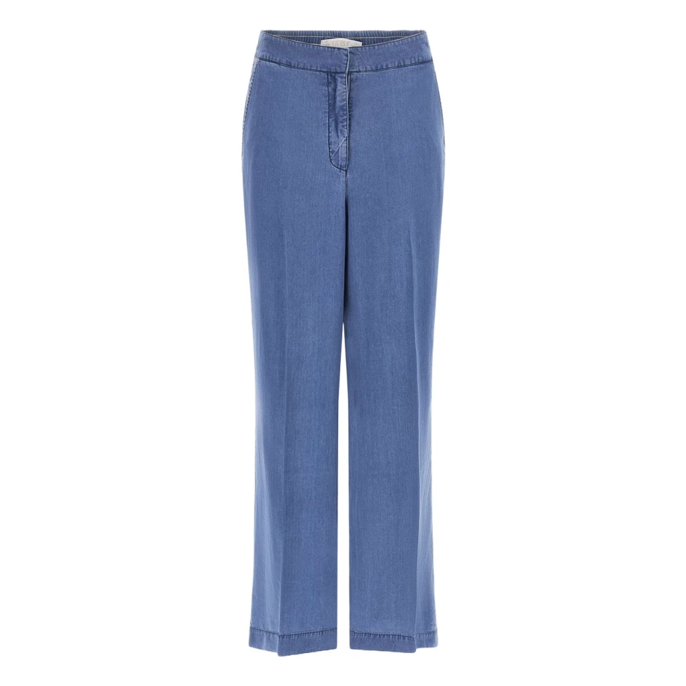 Guess Palazzo Stijl Dames Zwarte Lyocell Jeans Blue Dames