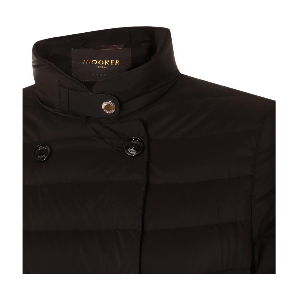 Moorer Zwarte Nylon Donsjas Dubbele-Borst Black Dames