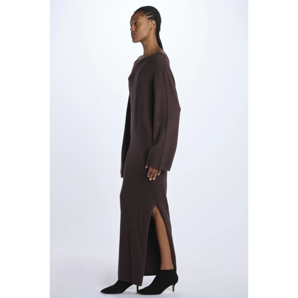 Birgitte Herskind Bruine Boothals Gebreide Jurk Brown Dames