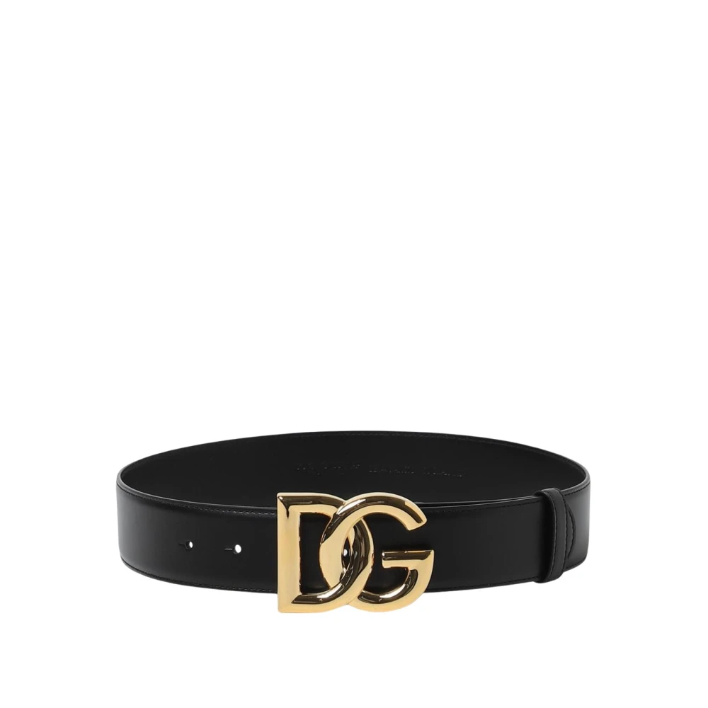 Dolce & Gabbana Women's Black Leather Belt With Dg Buckle