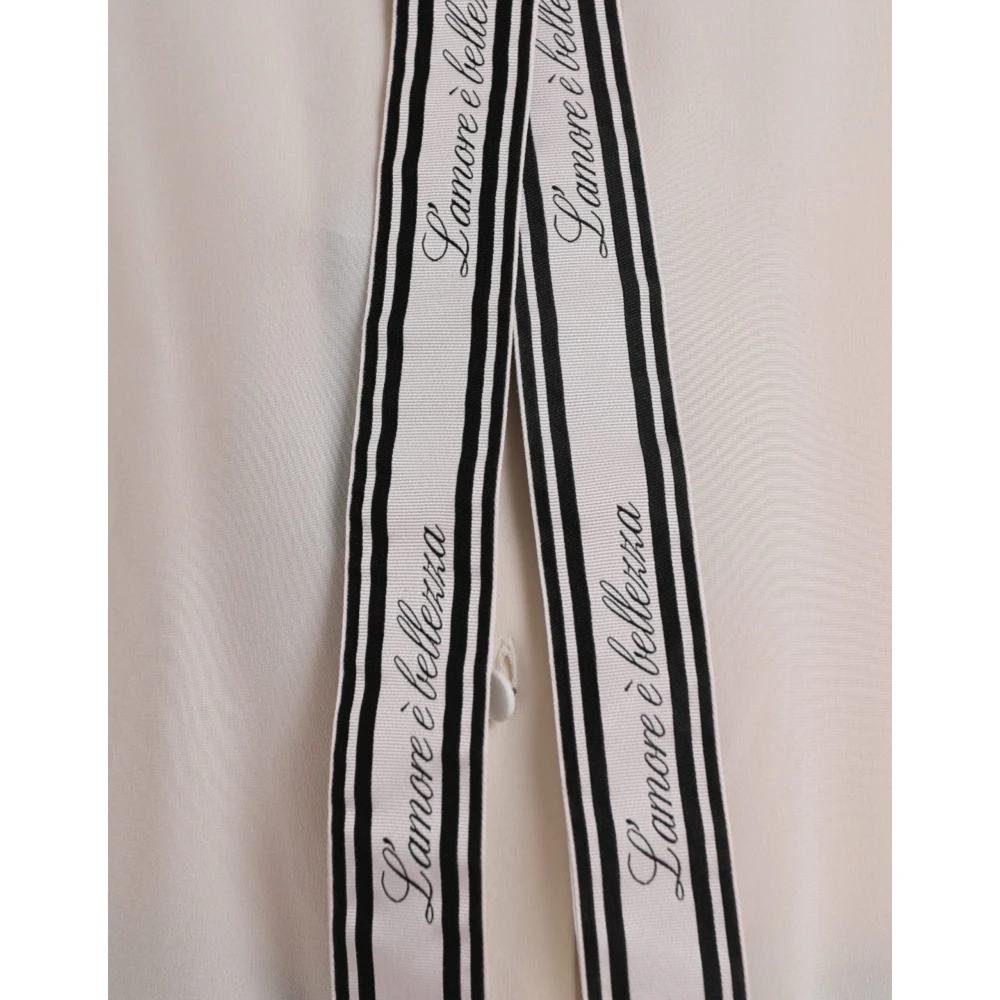 Dolce & Gabbana Off White Button-Down Polo Top White Dames