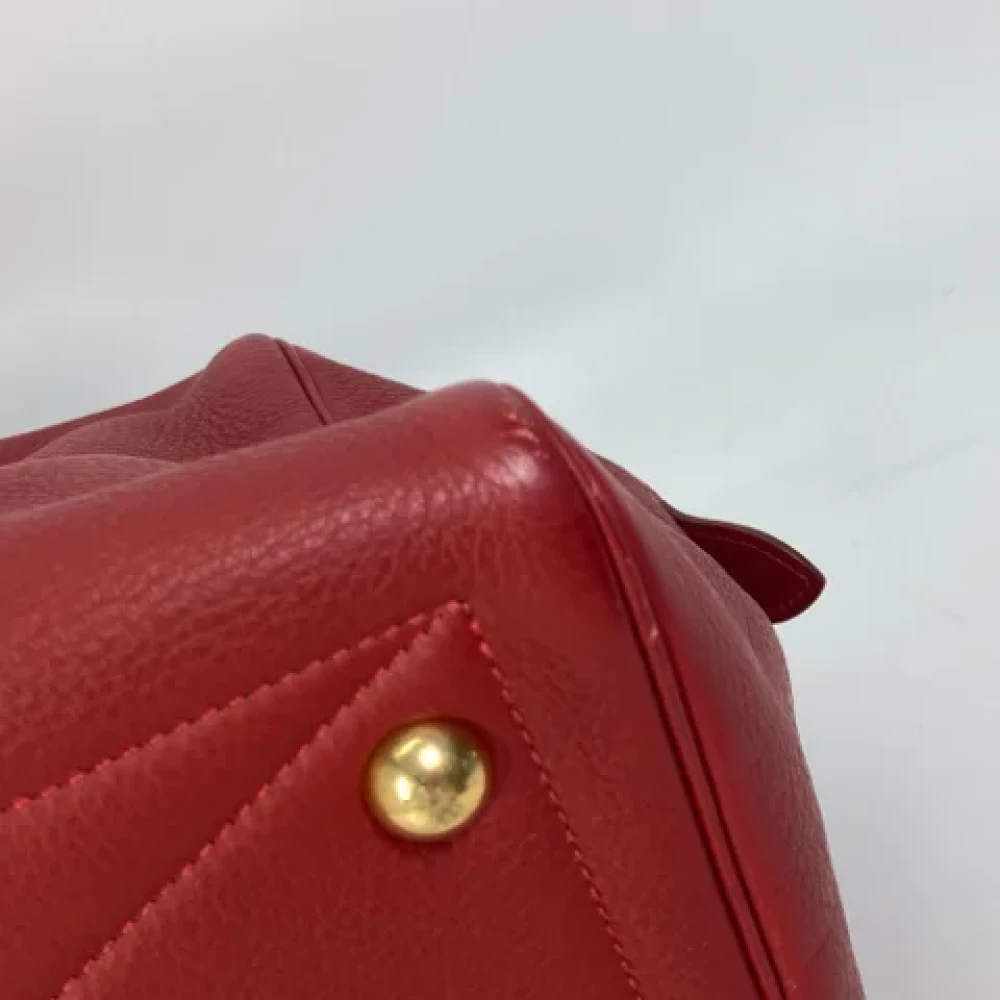 Hermès Vintage Pre-owned Leather travel-bags Red Dames