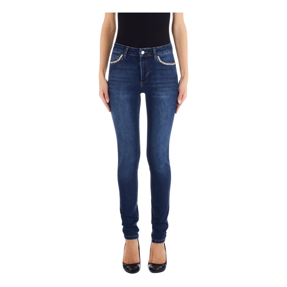 Liu Jo Divine Jewel High Waist Jeans Blue Dames