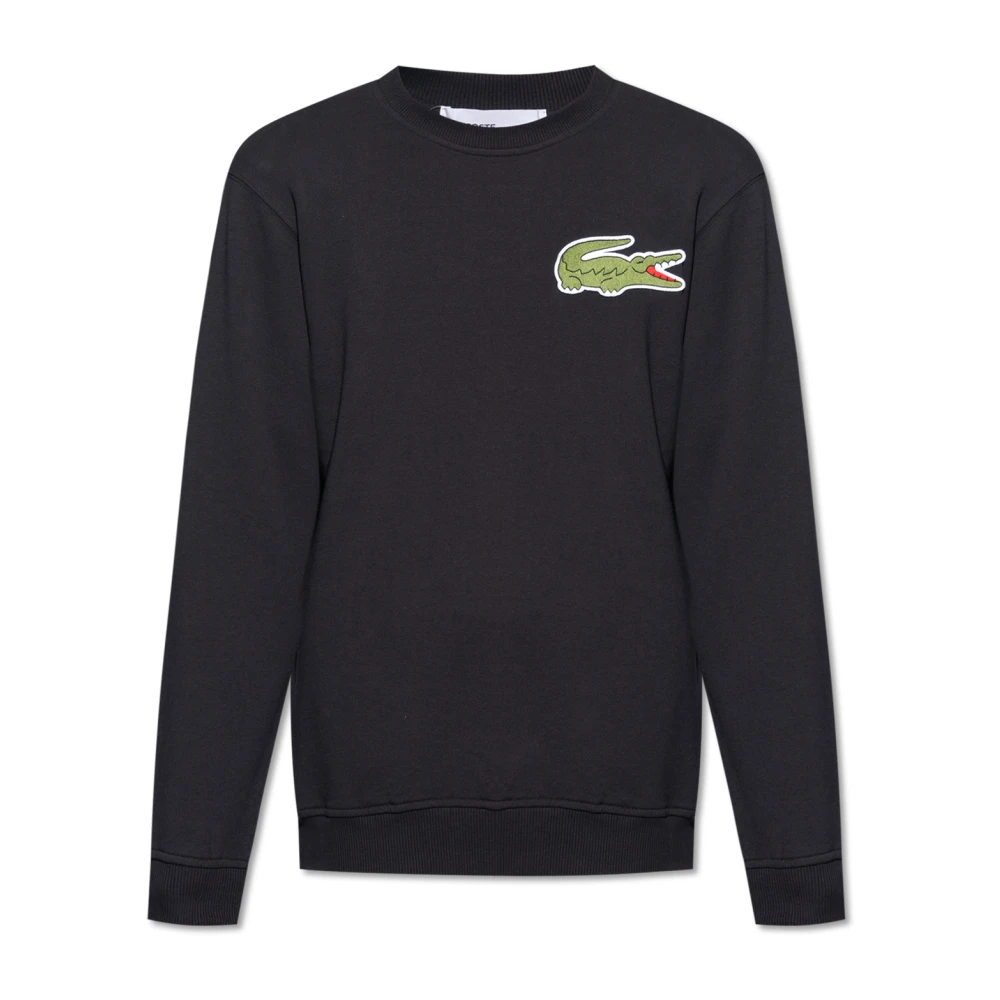 Comme des Garçons Zwart Crew Neck Sweatshirt met Krokodil Logo Black Heren