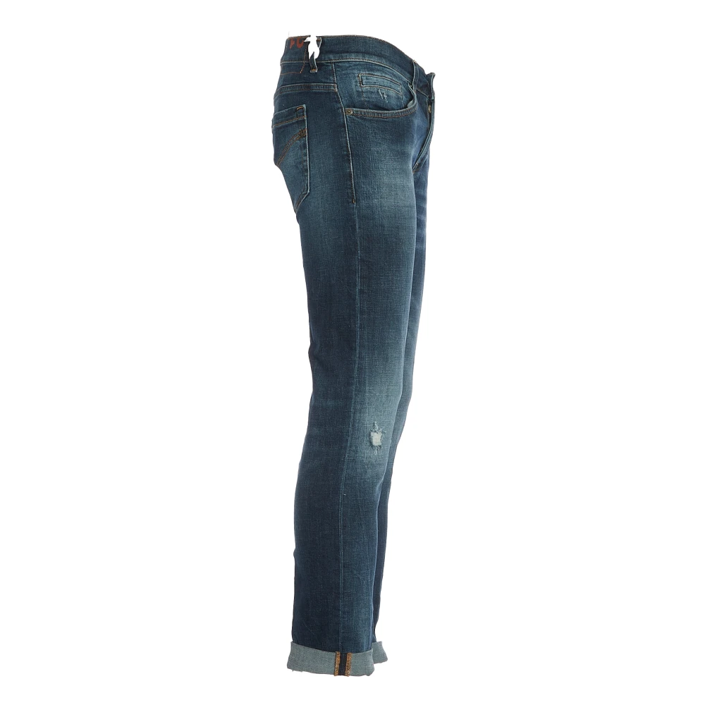 Dondup Gescheurde Denim Blauwe Skinny Fit Jeans Blue Heren