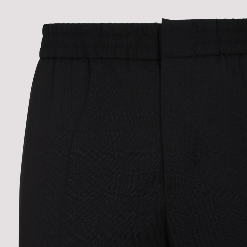 Ami Paris Zwarte elastische taille broek Black Heren
