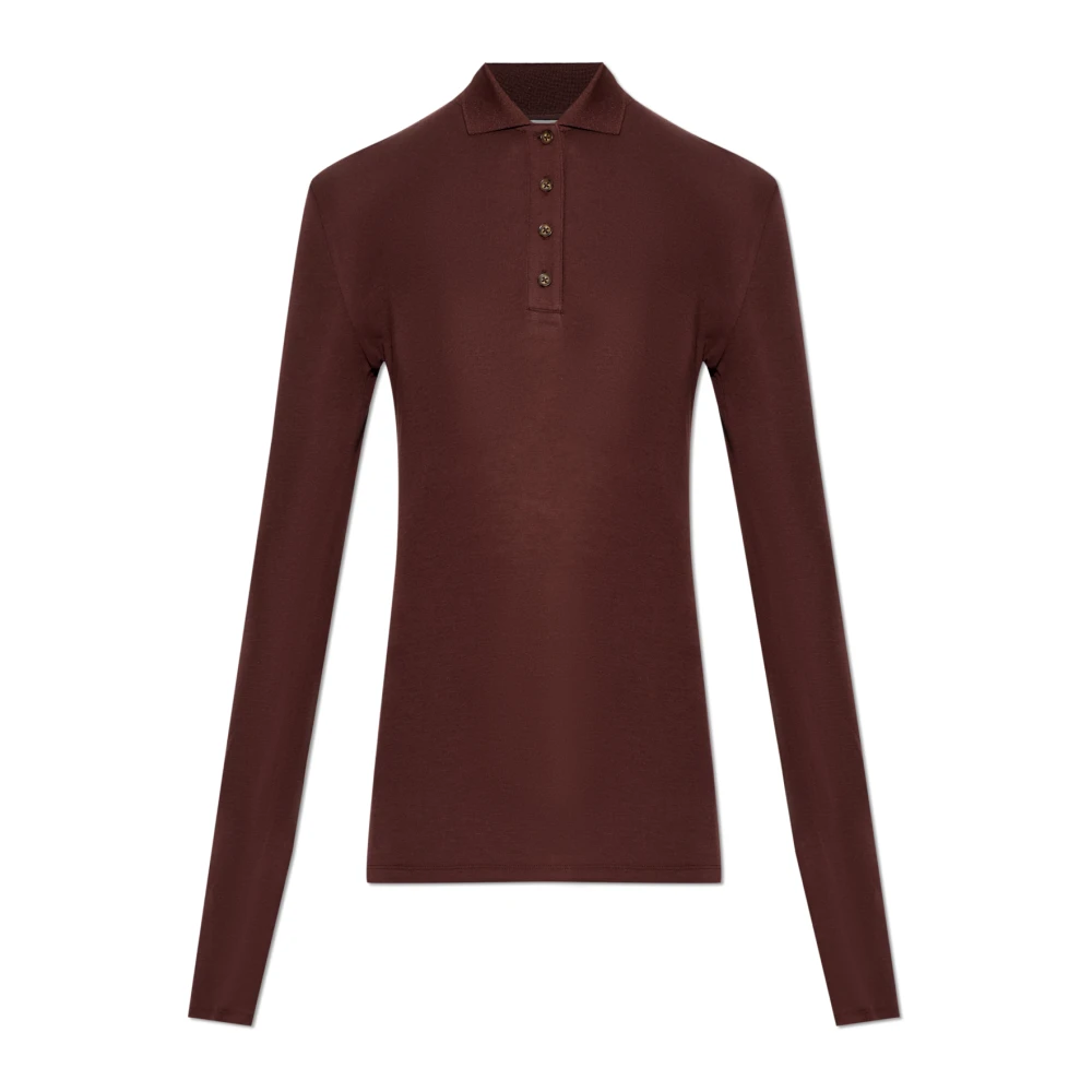 Entire Studios Unisex Bruin Tops 2XS, Wol, Polo Shirt Met Lange Mouwen