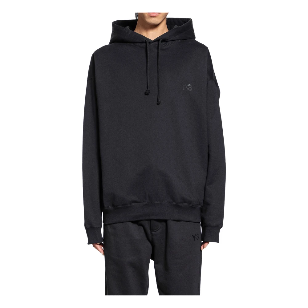 Y-3 Zwarte hoodie met logoprint Black Heren