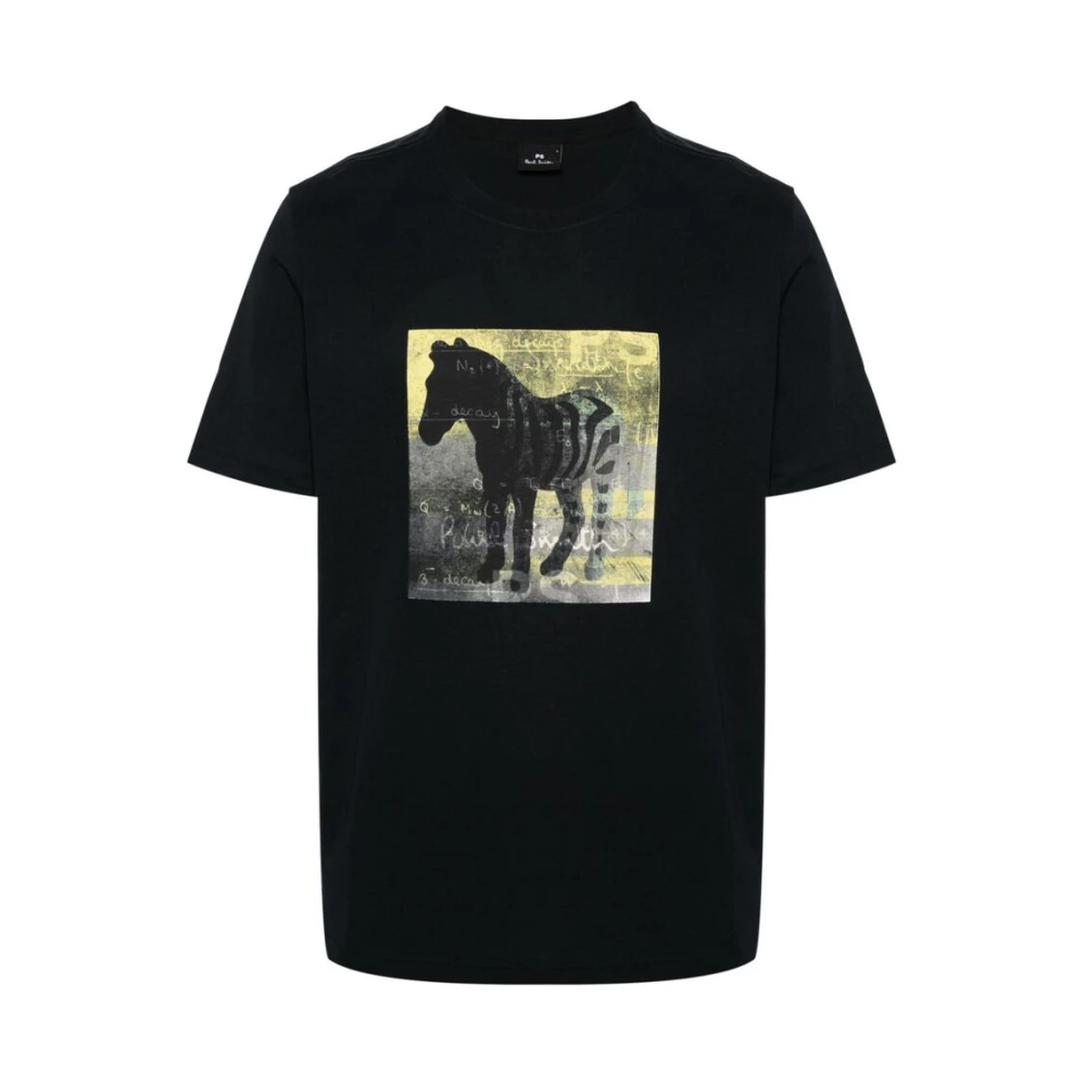 PS By Paul Smith Zwart Biologisch Katoenen Zebra T-Shirt Black Heren