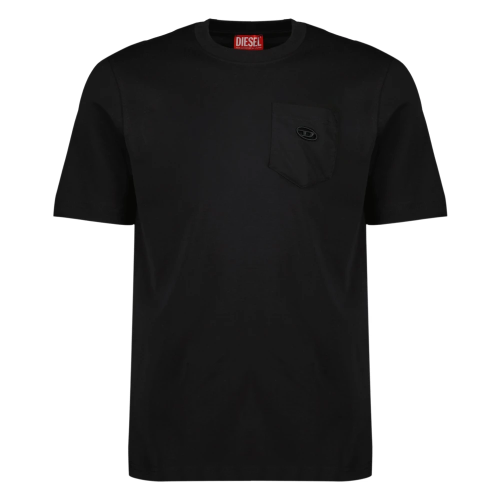 Diesel Hombre Negro Camisetas, Talla: L