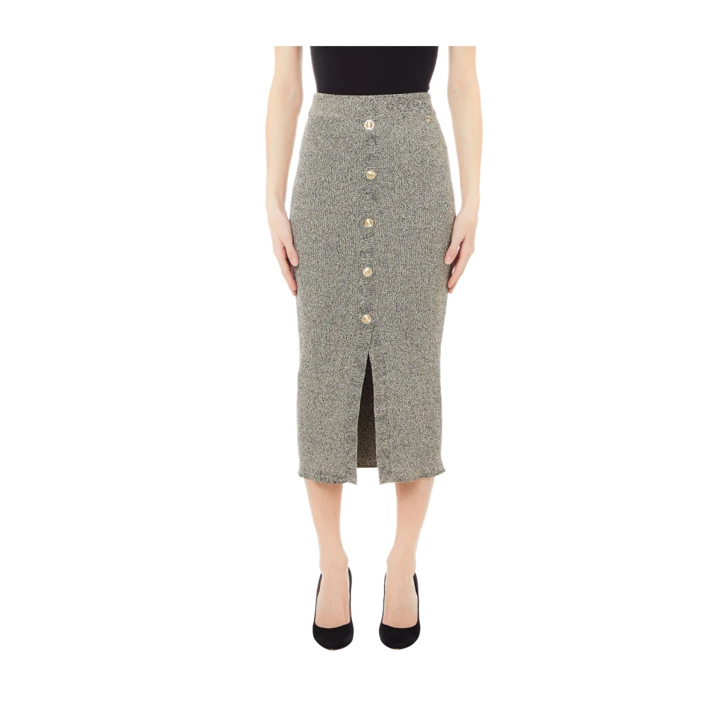 Liu Jo Grijze Gebreide Midi Rok Gray Dames