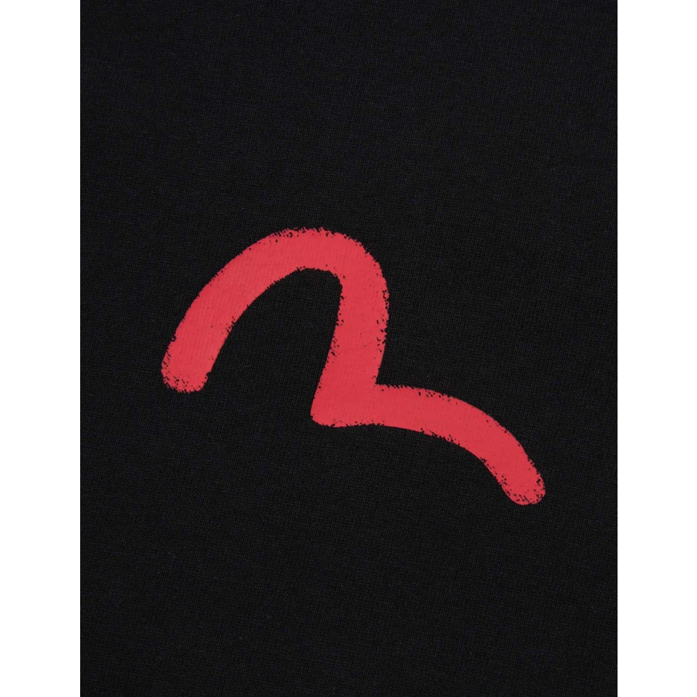 Evisu Zwarte korte mouw T-shirt Black Heren