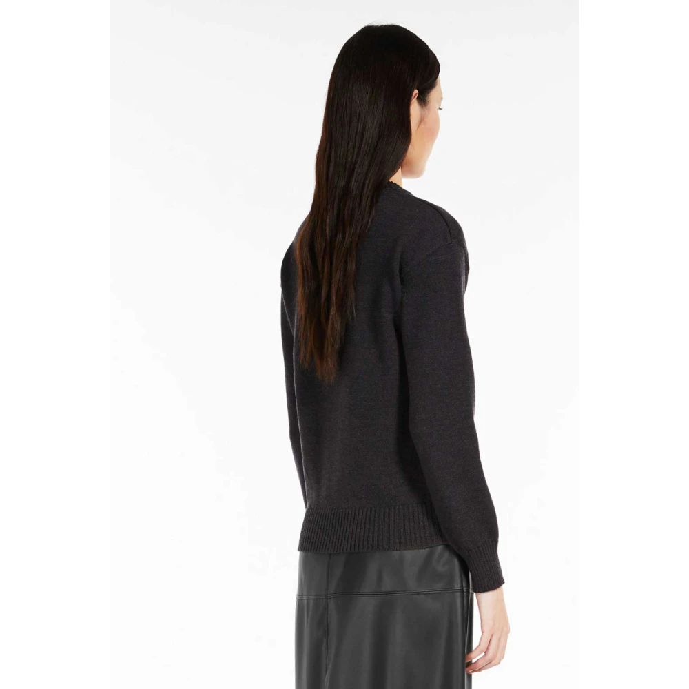 Max Mara Round-neck Knitwear Black Dames