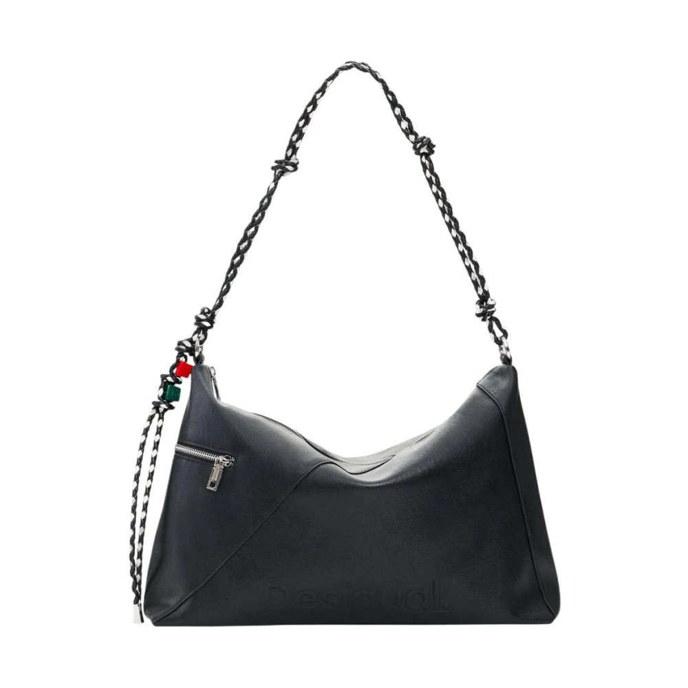 Desigual Women's Black Handbag With Shoulder Strap And Multiple Pockets