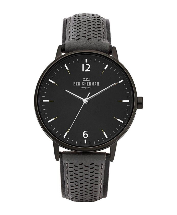 montre-a-quartz-analogique-en-cuir-noir