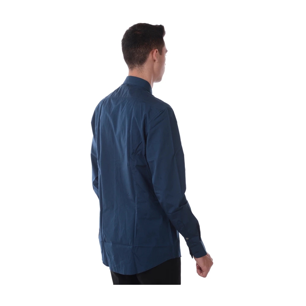 Daniele Alessandrini Casual Katoenen Shirt met Elastaanmix Blue Heren