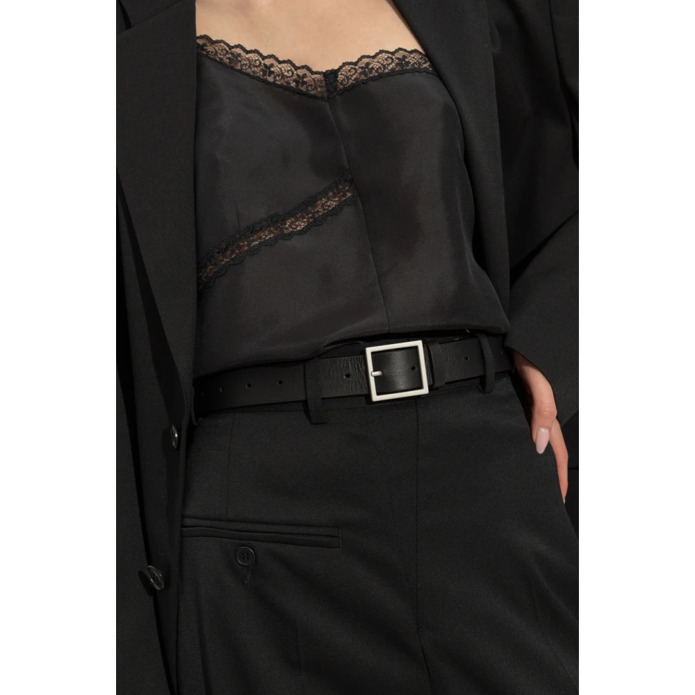 MM6 Maison Margiela Leren riem Black Dames