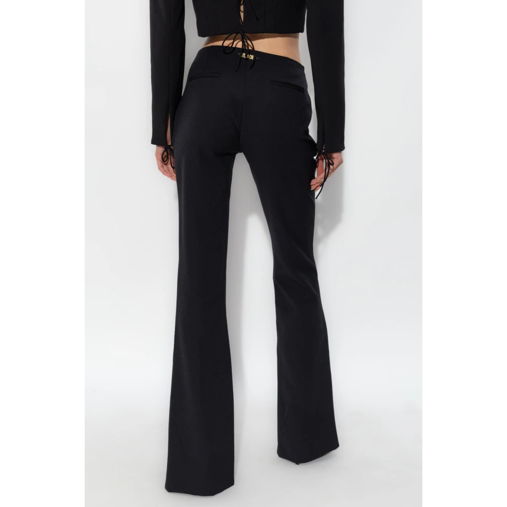 Versace Jeans Couture Broek met voorste split Black Dames