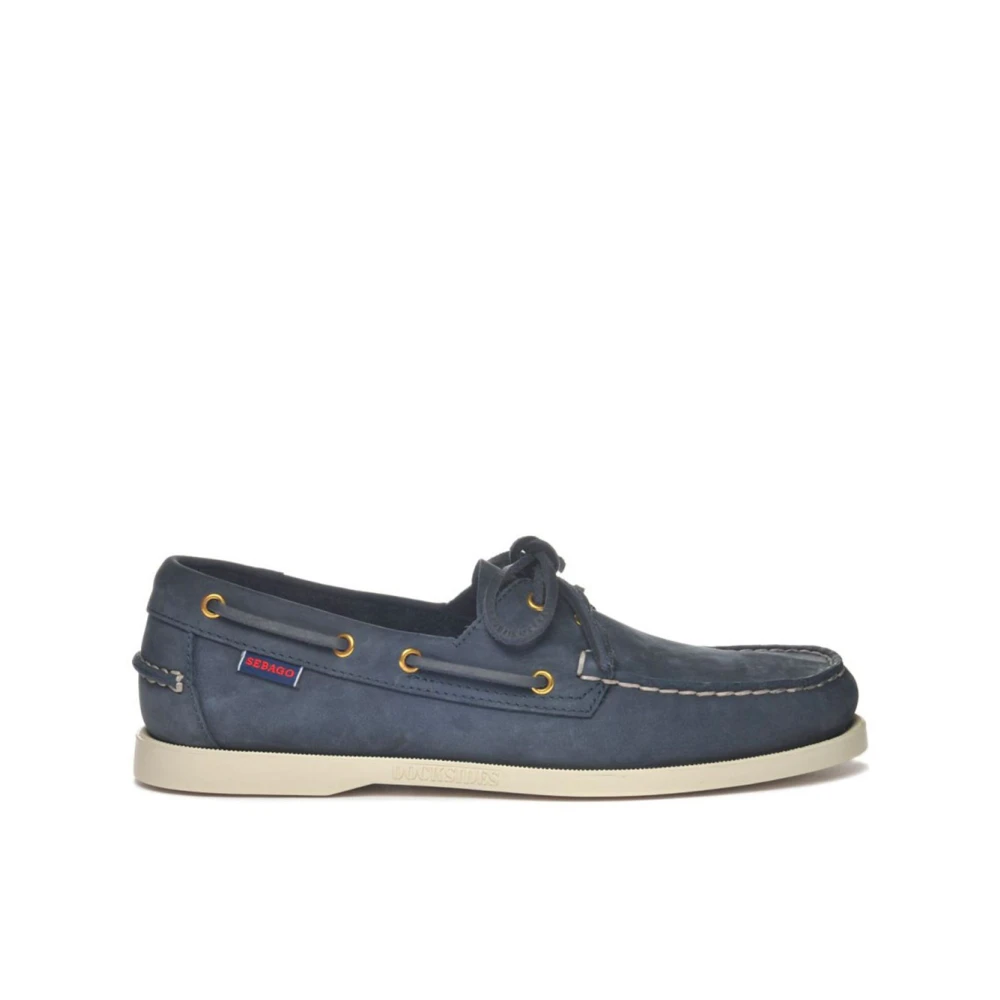 Sebago Men's Blue Sailor Shoes,, Boat Shoes With Leather Insole Size 7