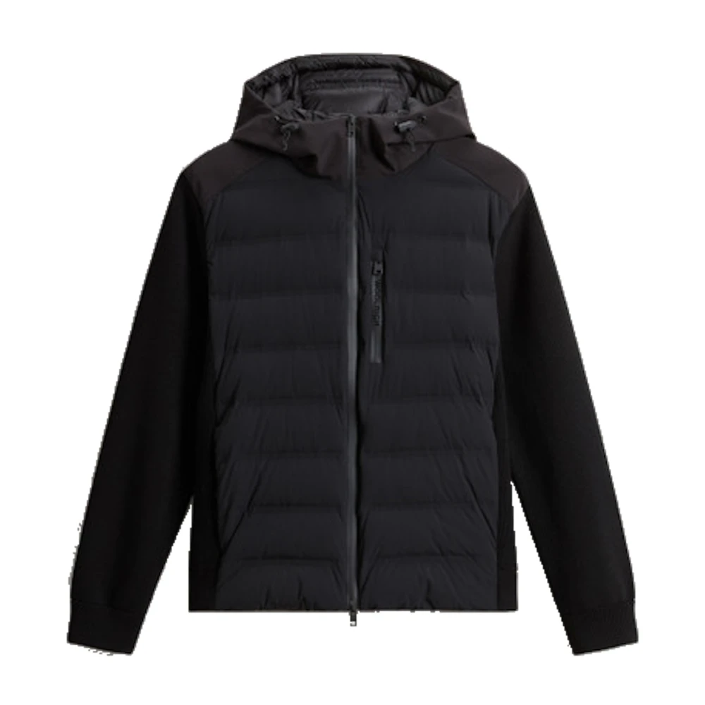 Woolrich Hybride Gewatteerde Jas met Capuchon Black Heren