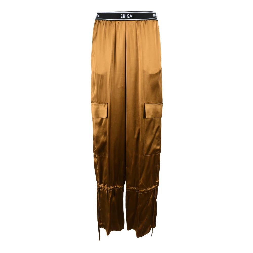 Erika Cavallini Viscose Broek Brown Dames