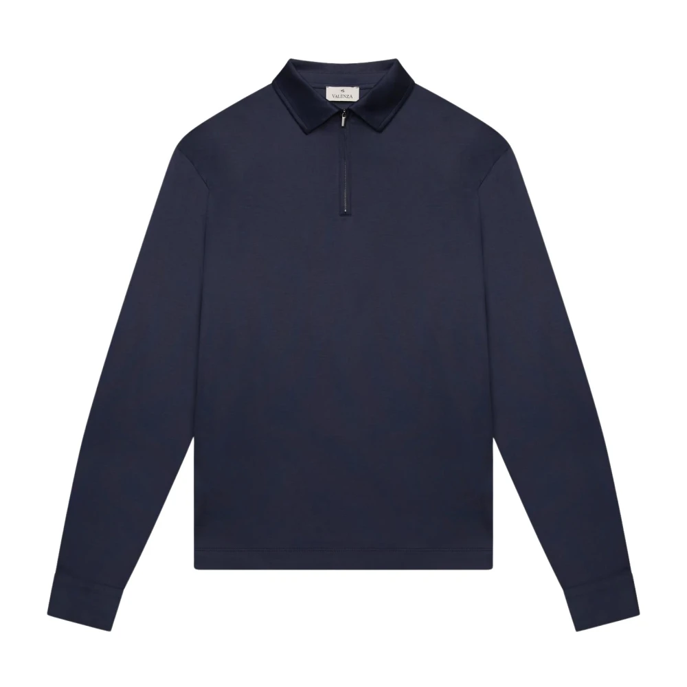 Valenza Men's Blue Zip Collar Polo Shirt