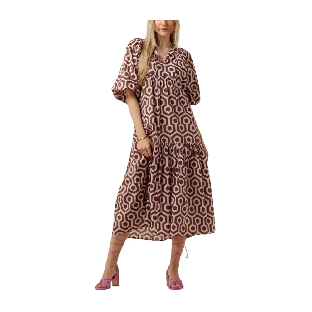 Notre-v Dames Jurken Nv-dente Midi Dress Brown Dames