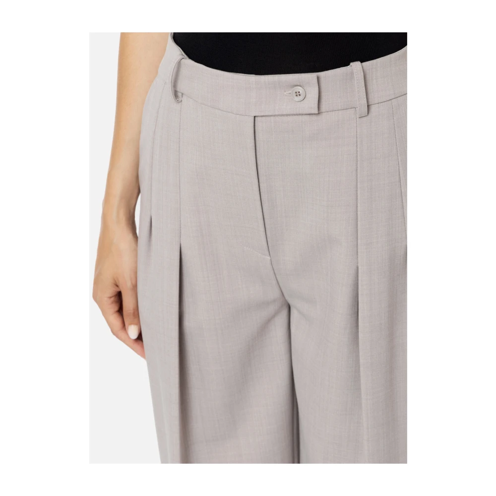 Elisabetta Franchi Grijze Palazzo Broek Elegant Veelzijdig Chic Gray Dames