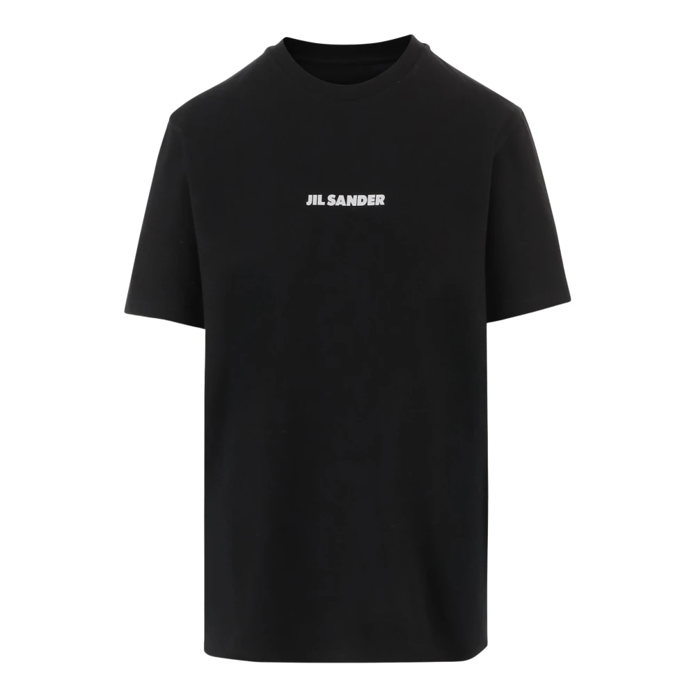 Jil Sander Women's Black T-Shirts, Xs, Cotton T-Shirt With Logo
