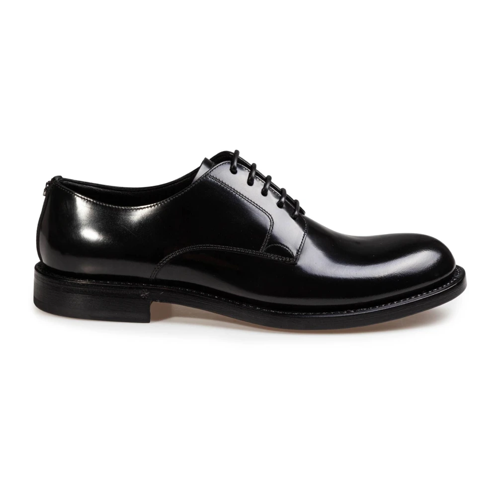 Dolce & Gabbana Mannelijk Zwart Schoenen Heren, 42 Eu, Leer, Derby In Geborsteld Kalfsleer
