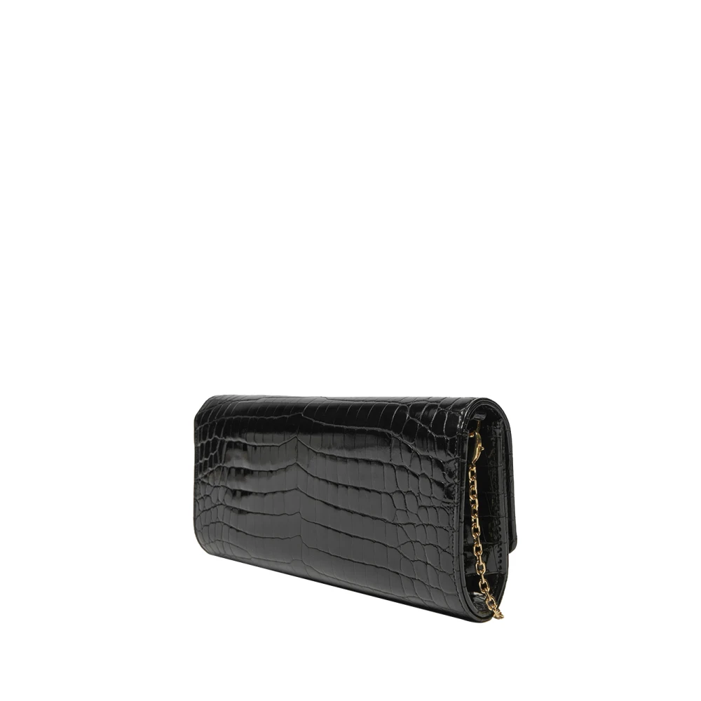 Moschino Zwarte schoudertas met gouden details Black Dames