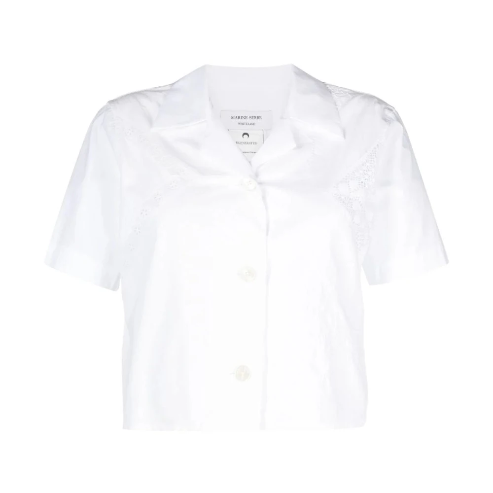 Marine Serre Short Sleeve Shirts White Dames