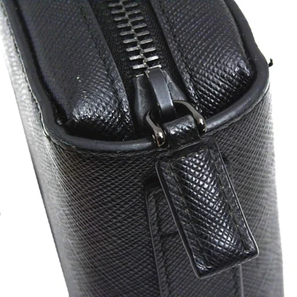 Prada Vintage Pre-owned Leather wallets Black Dames