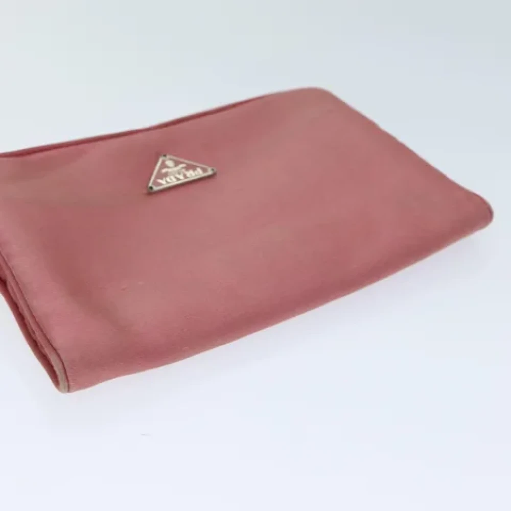 Prada Vintage Pre-owned Satin pouches Pink Dames