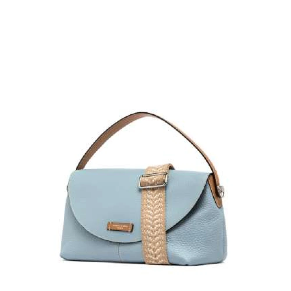Gianni Chiarini Hedendaagse leren schoudertas Sky Blue Dames