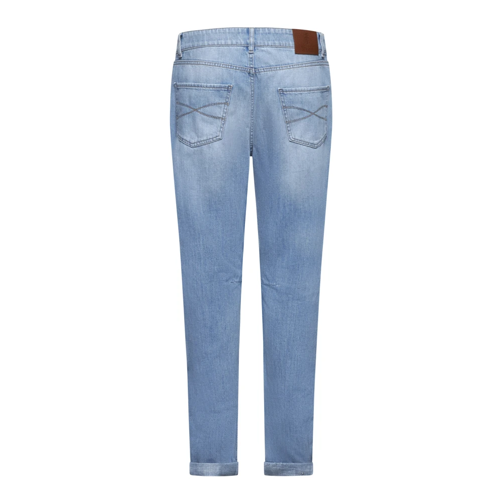 BRUNELLO CUCINELLI Heldere Blauwe Straight-Leg Jeans Blue Heren