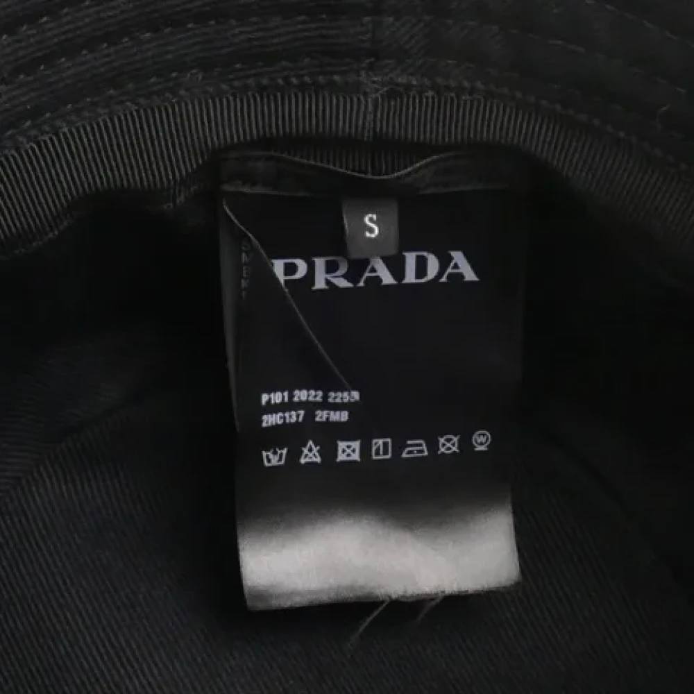 Prada Vintage Pre-owned Canvas hats Black Heren