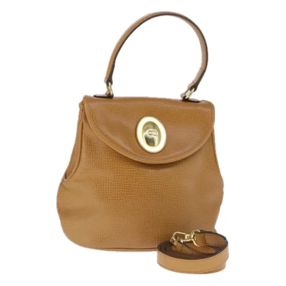Dior Vintage Pre-owned Leather dior-bags Brown Dames