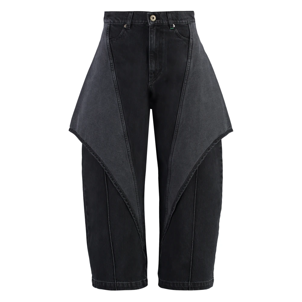 JW Anderson Cropped katoenen jeans met zakken Black Dames