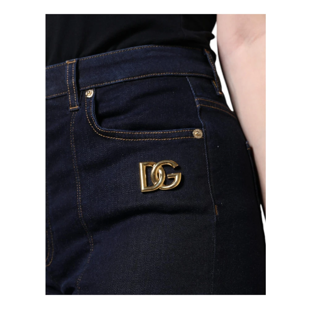 Dolce & Gabbana Zwarte Skinny Denim Jeans met Rits Black Dames