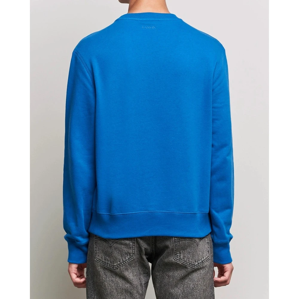 Lanvin Geborduurde logo sweatshirt in blauw Blue Heren