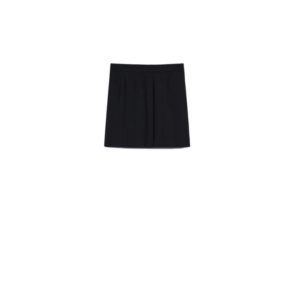 Max Mara Studio Gabardine Geplooide Rok Blue Dames
